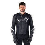 Alpinestars Faster V3 Leather Jacket Black White