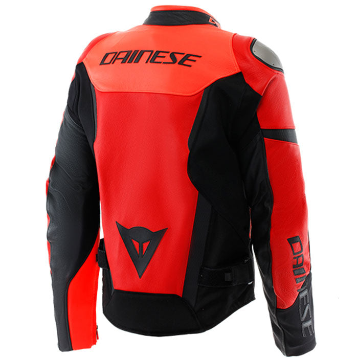 Dainese Iperattiva Leather Textile Jacket 779 Fluo Red Black