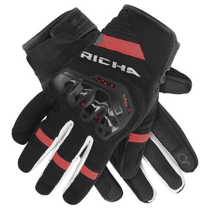 Richa Stradale Summer Gloves Black White Red
