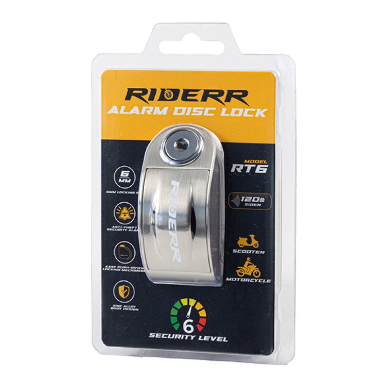 RiderR RT6 Alarm Disc Lock Silver