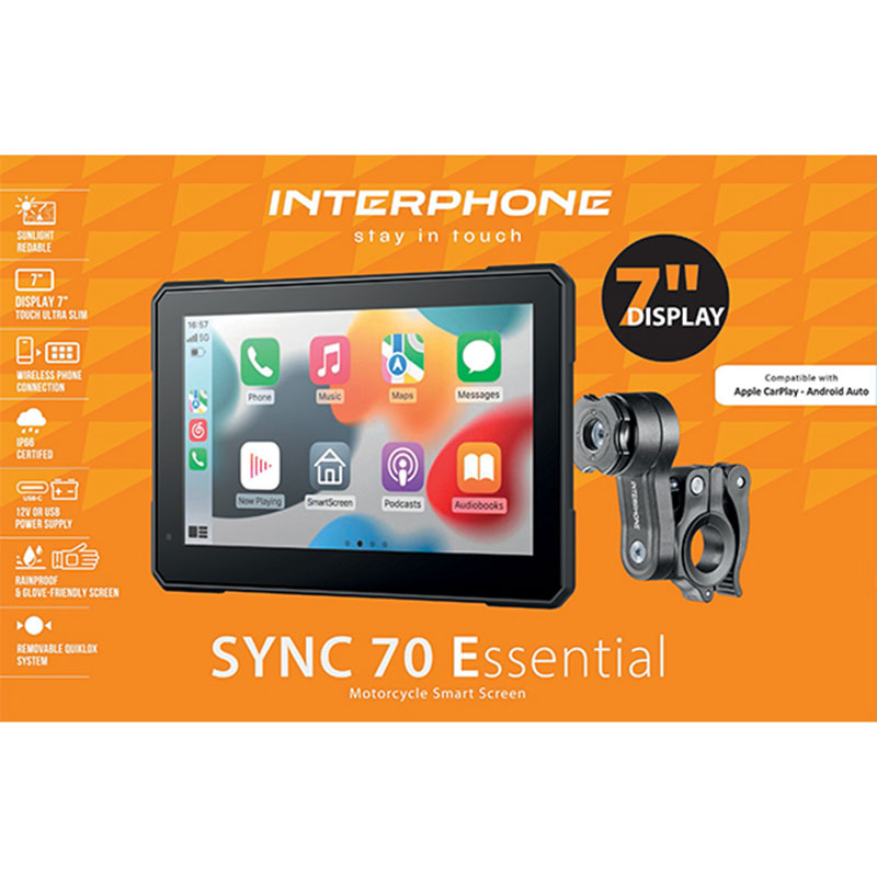 Interphone Sync 70 Essential Smart Display Motorcycle GPS