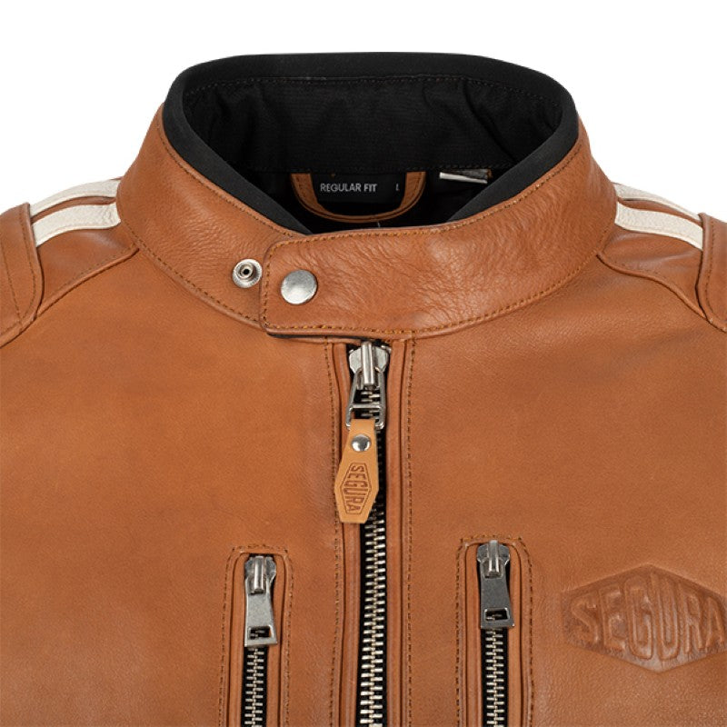 Segura Orion Waterproof Leather Jacket Camel White
