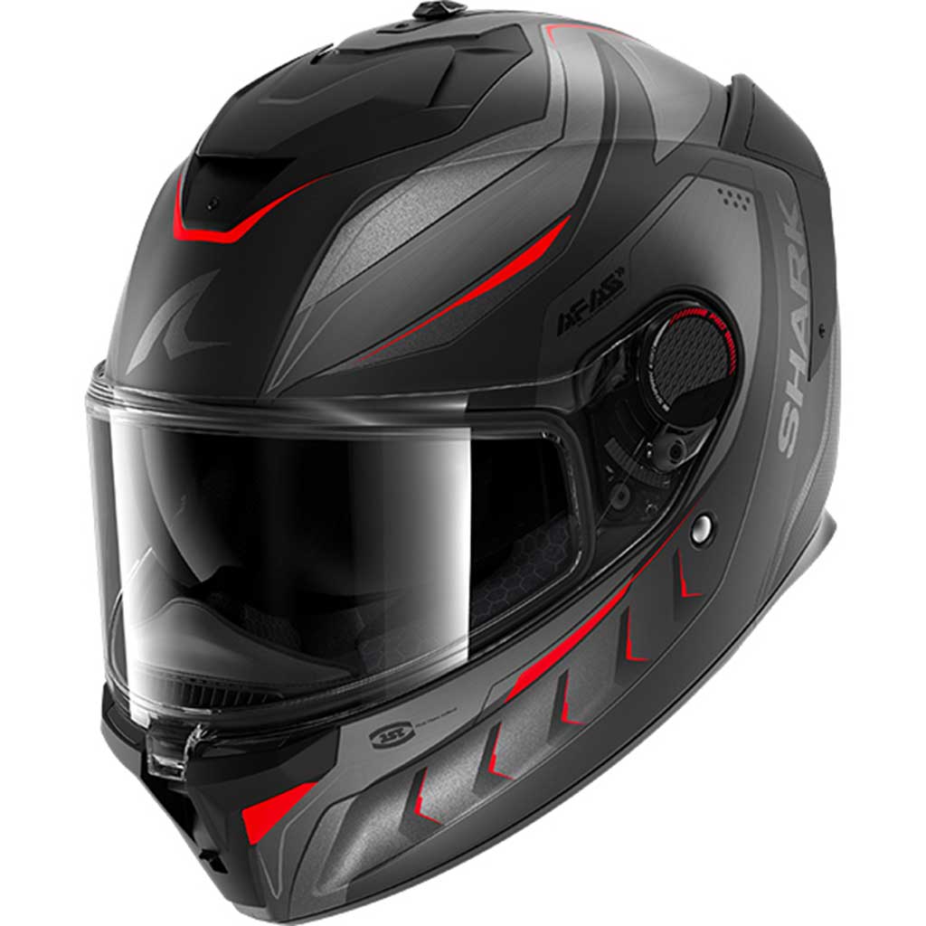 Shark Spartan GT Pro Carbon Mekarium DAR Carbon Anthracite Red