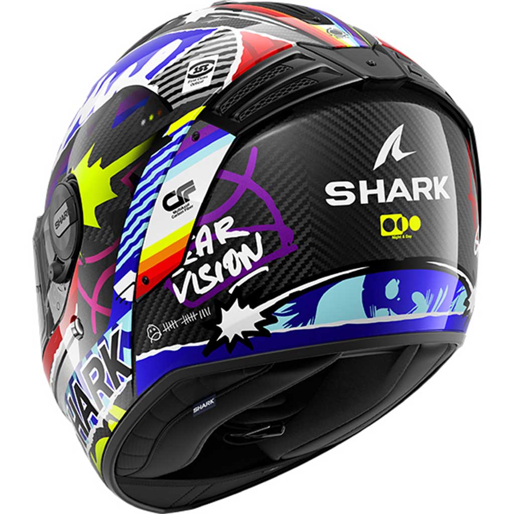 Shark Spartan RS Carbon Streetrush DBU Carbon Blue Yellow White
