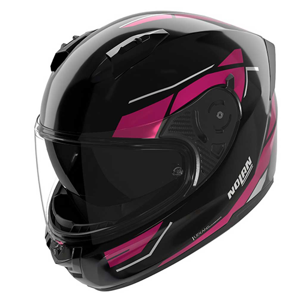 Nolan N60-6 Sincrono 354 Black Fucsia Metal Grey