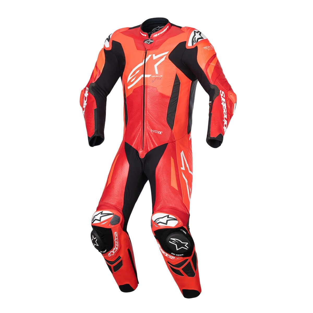 Alpinestars GP Plus V4 Sprint 1PC Leather Suit Red Fluo Mid Red White