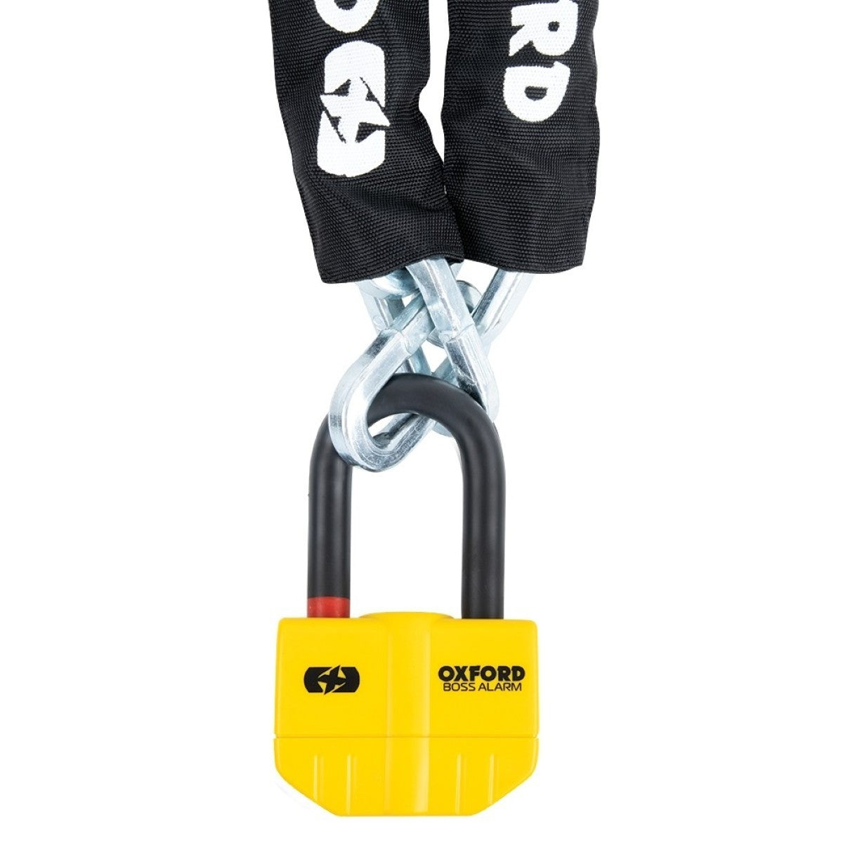 Oxford Boss Alarm 14mm Yellow + 12mm x 1.2m Chain