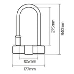 Oxford Magnum Duo U-lock (177x340mm) with Bracket & Cable
