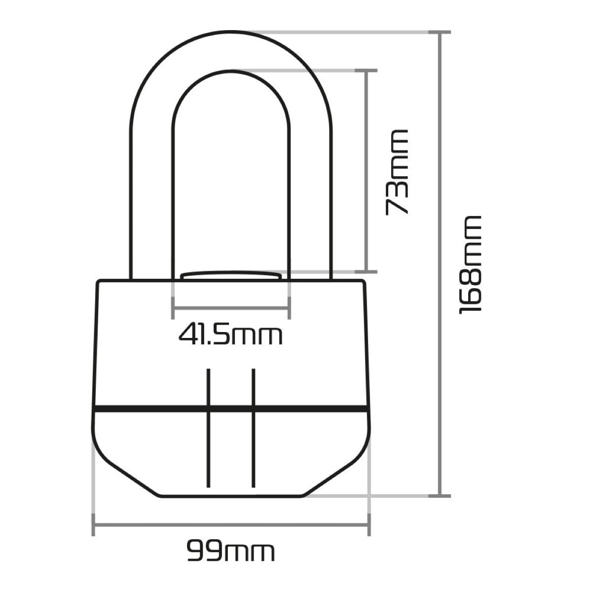 Oxford Boss Alarm 16mm Padlock Black