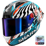 Shark Aeron-GP FIM 2 Speed-Fancy Carbon White Blue