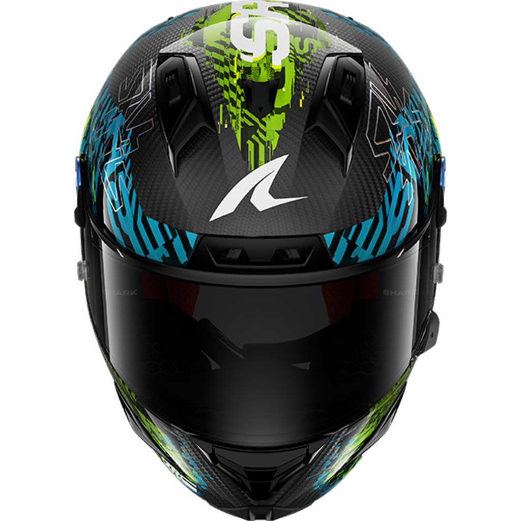 Shark Aeron-GP FIM 2 Speed-Vib Carbon Blue Green
