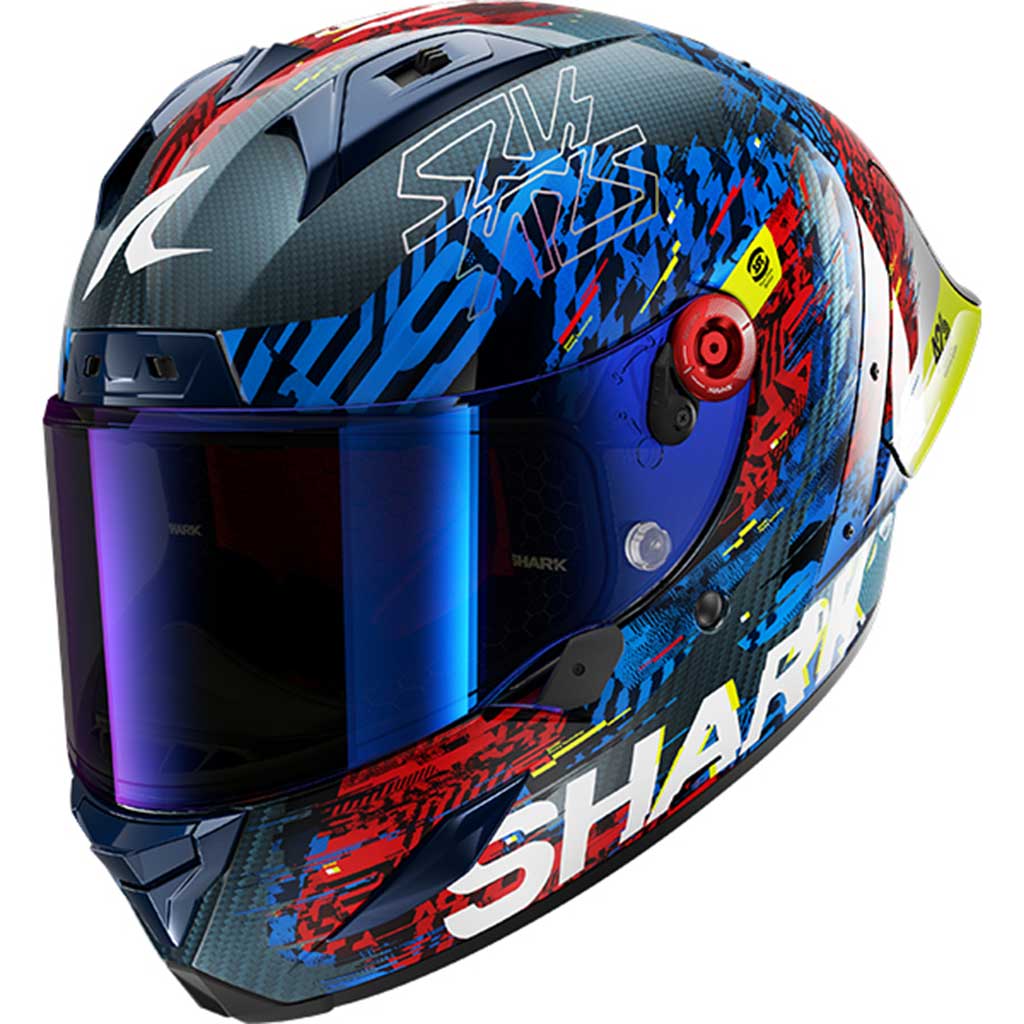 Shark Aeron-GP FIM 2 Speed-Vib Carbon Blue Red