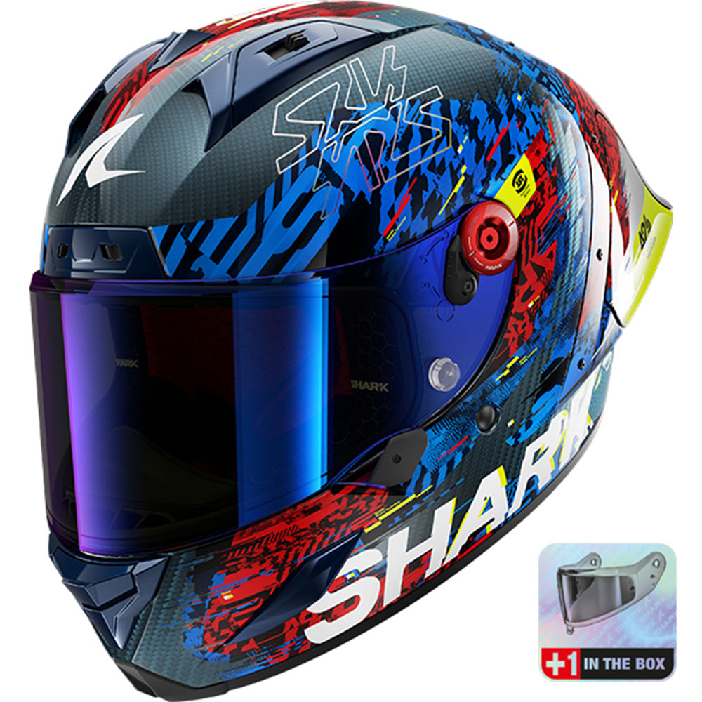 Shark Aeron-GP FIM 2 Speed-Vib Carbon Blue Red