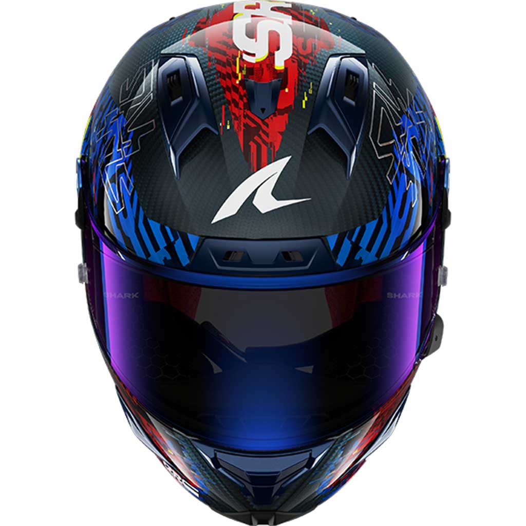Shark Aeron-GP FIM 2 Speed-Vib Carbon Blue Red