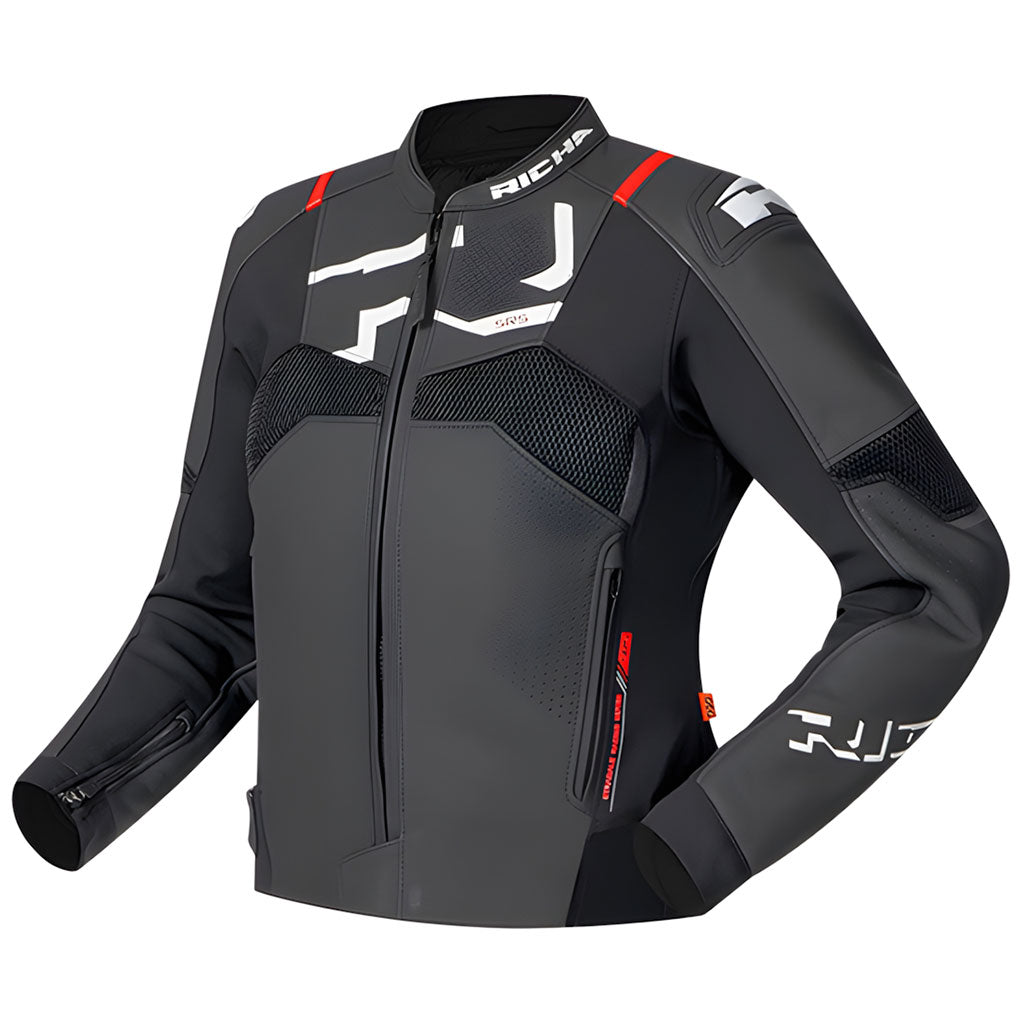 Richa Stradale Evo Leather Ladies Jacket Black White