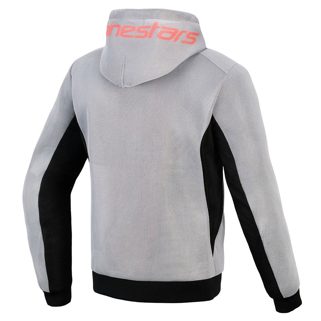 Alpinestars Chrome Superairflow Hoodie Black Mid Grey Red Fluo
