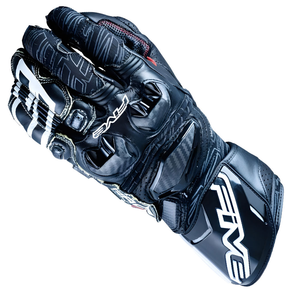Five RFX Race Black White Gloves
