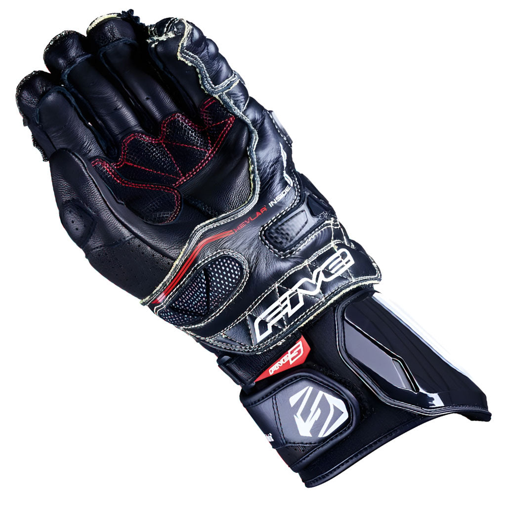 Five RFX Race Black White Gloves