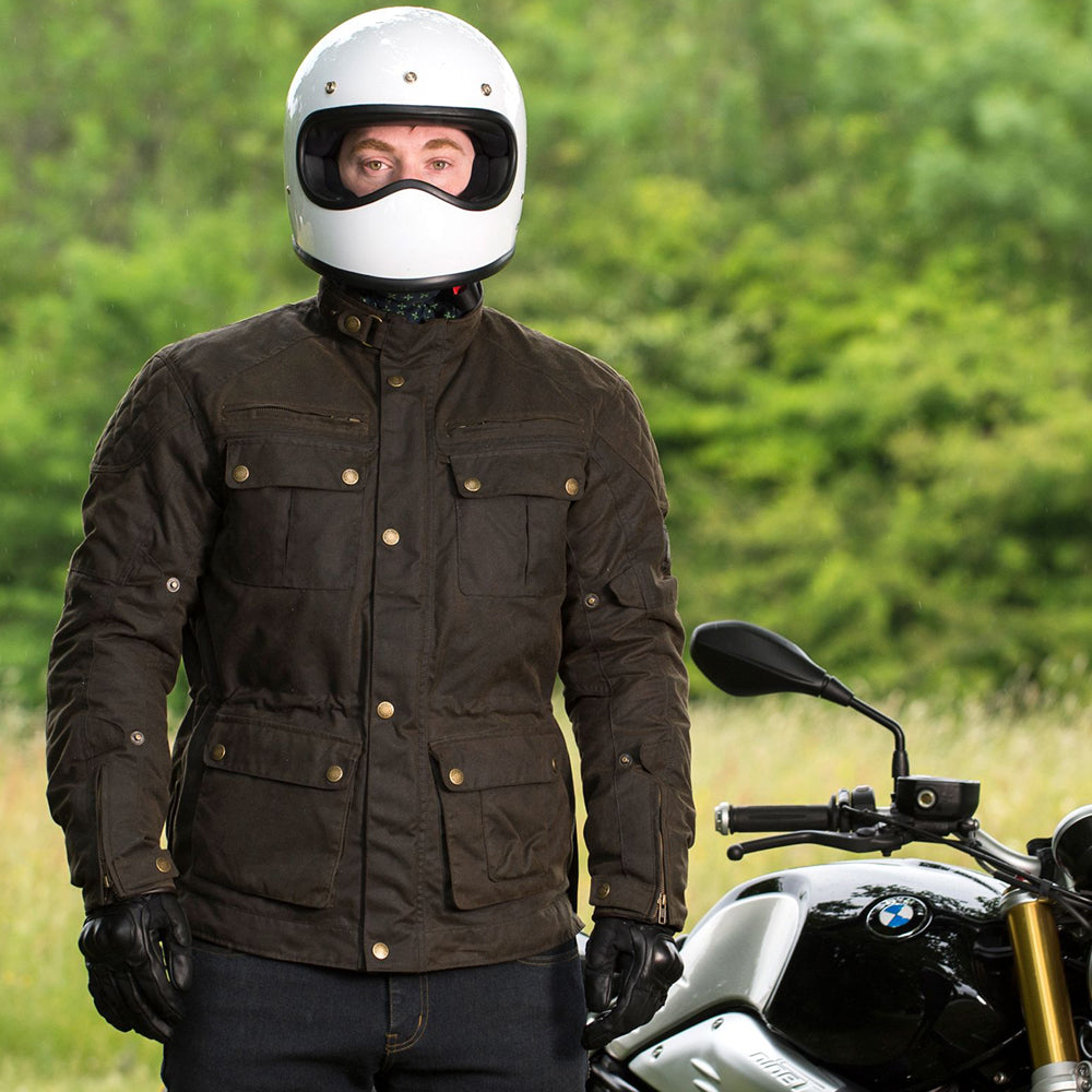 Merlin Yoxall II Olive Wax Cotton Motorcycle Jacket