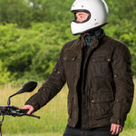 Merlin Yoxall II Olive Wax Cotton Motorcycle Jacket