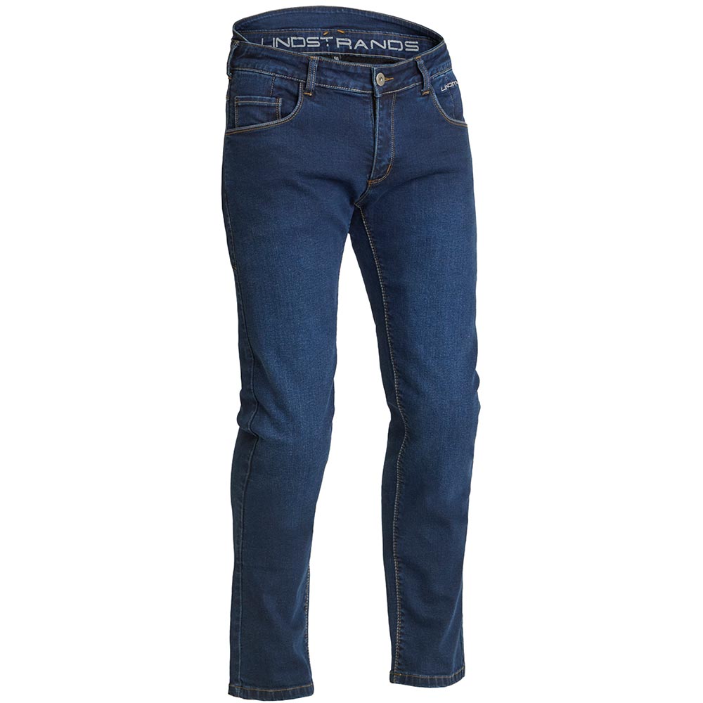 Lindstrands Hemse Straight Leg Blue Motorcycle Jeans Short