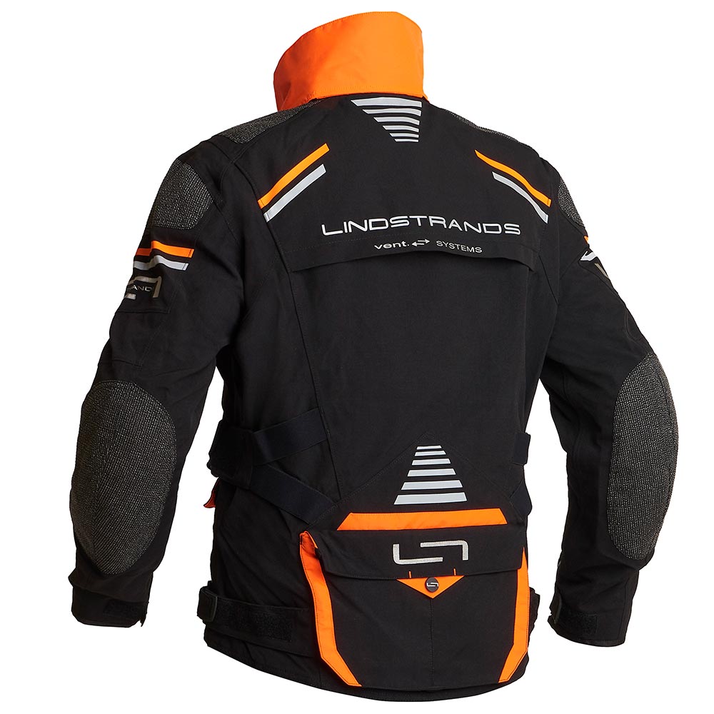 Lindstrands Sunne Black Orange Laminated Motorcycle Jacket