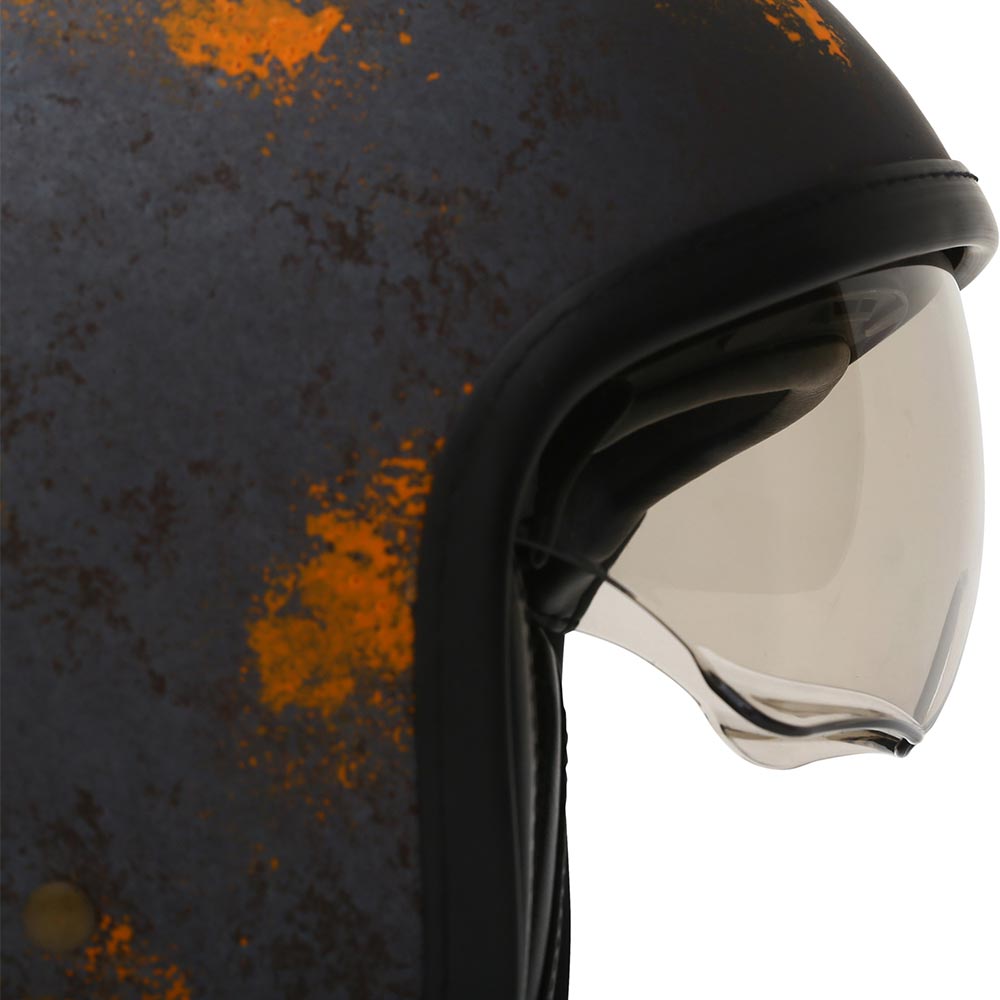 Duchinni D388 Vintage Rust Motorcycle Open Face Helmet