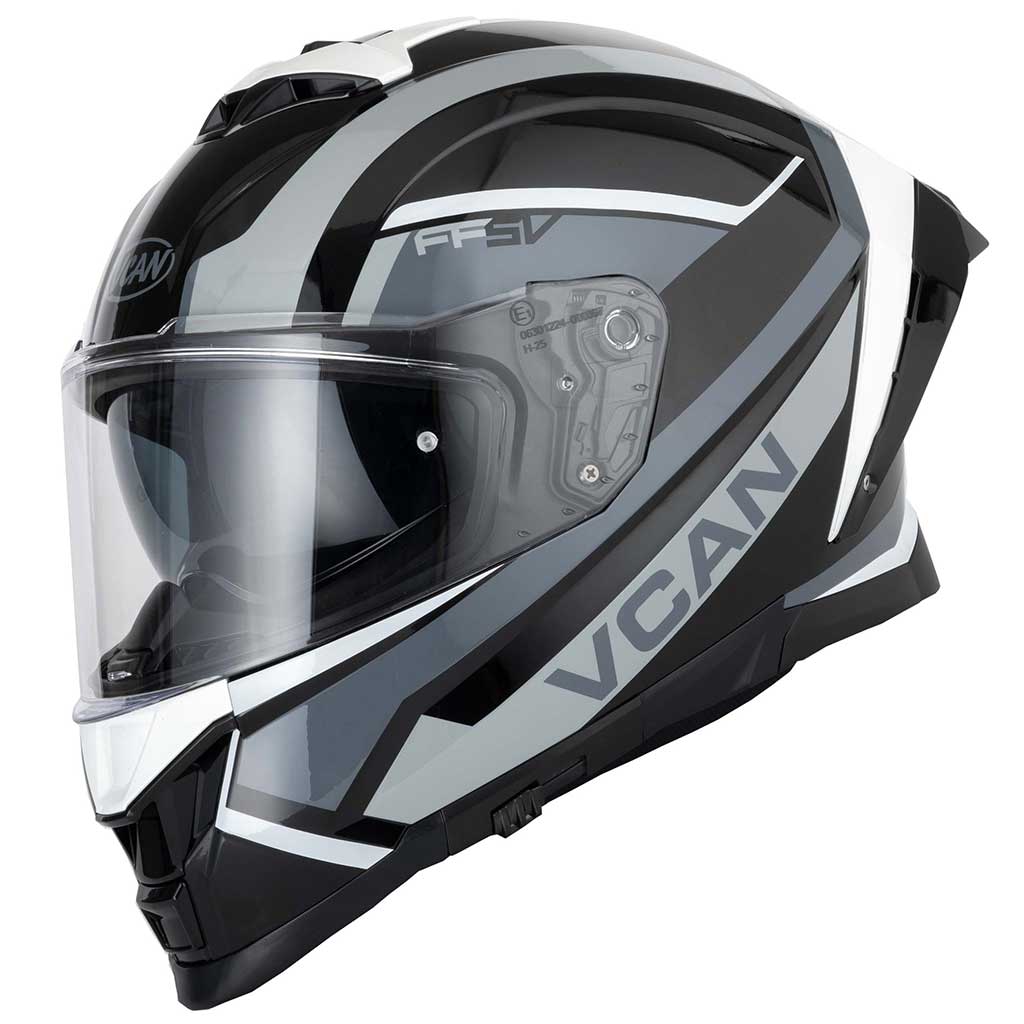Vcan H162 Z-Force Black Grey White Full Face Motorcycle Helmet