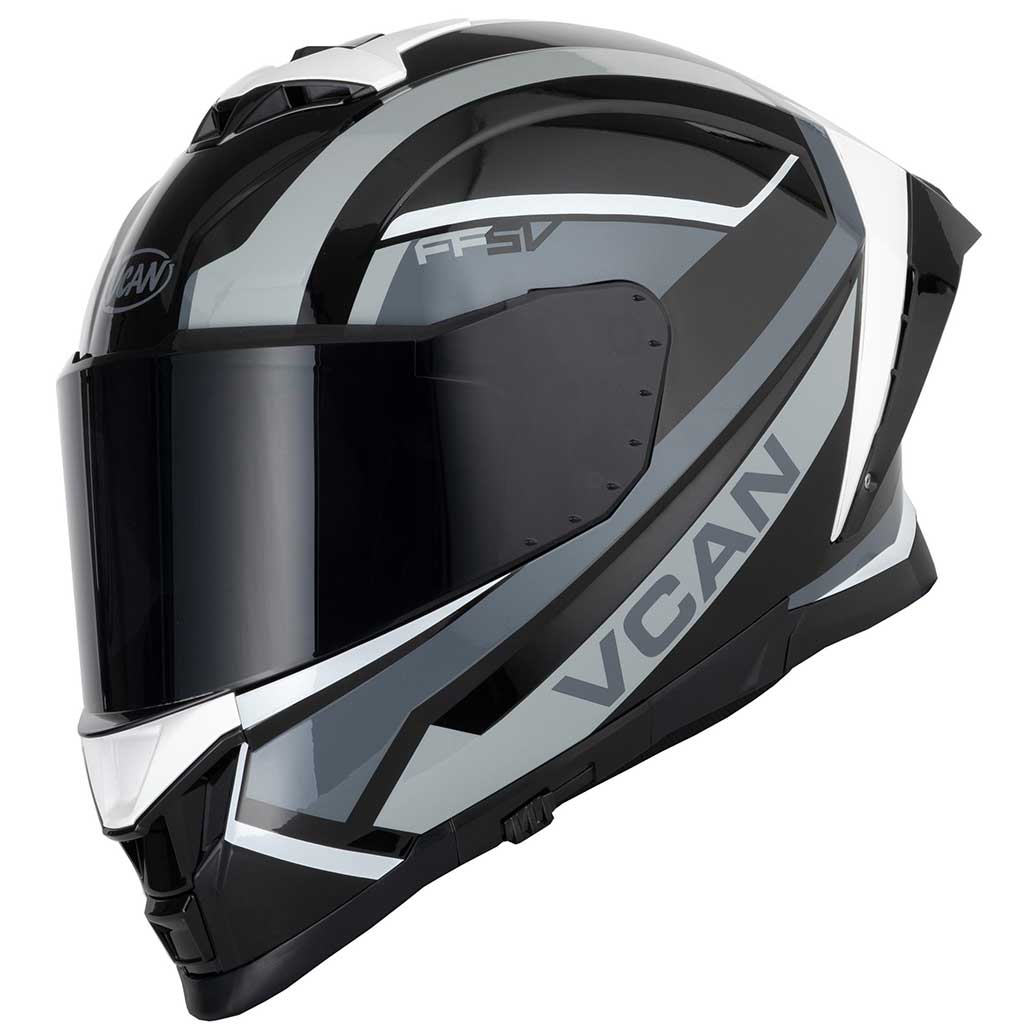 Vcan H162 Z-Force Black Grey White Full Face Motorcycle Helmet