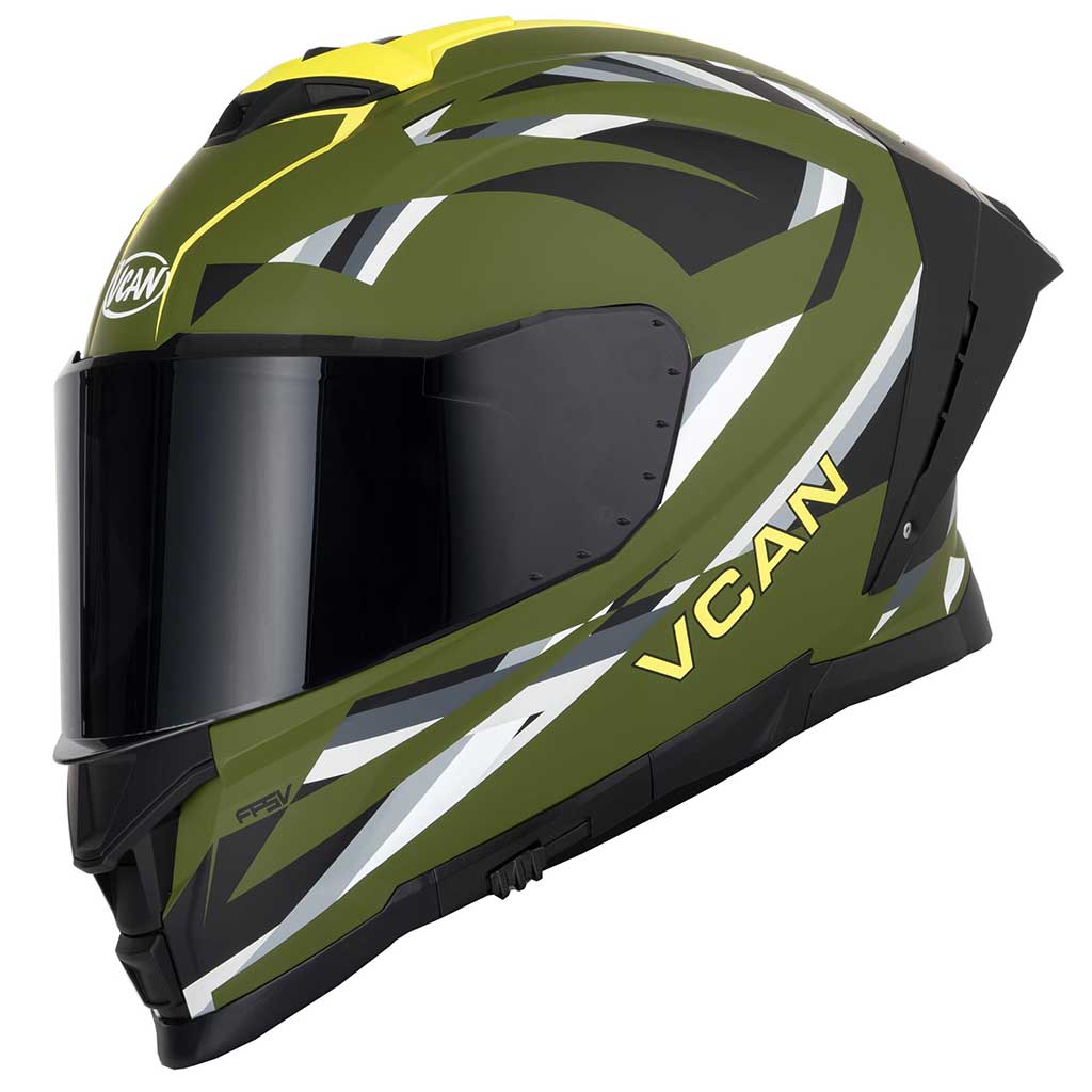 Vcan H162 Lifeforce Green Full Face Motorcycle Helmet