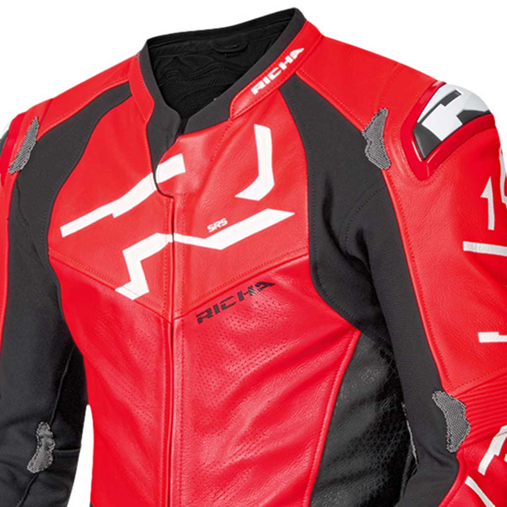 Richa Stradale GP One-Piece Leather Suit — Red & Black