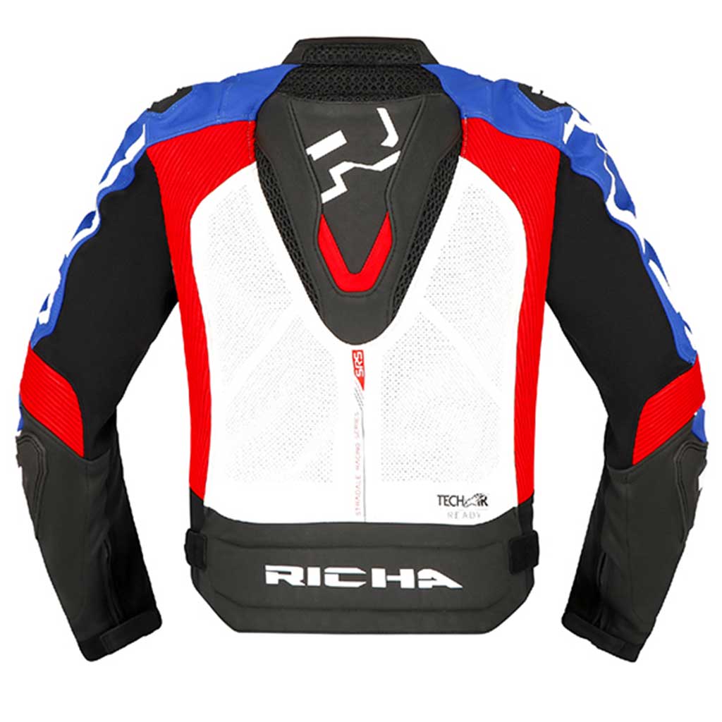 Richa Stradale Leather Jacket Blue White Black Red