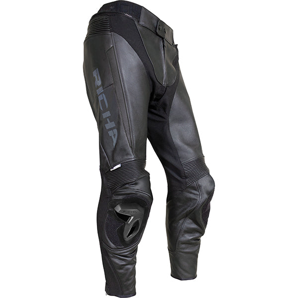 RICHA OUTLAW LEATHER TROUSERS BLACK REGULAR