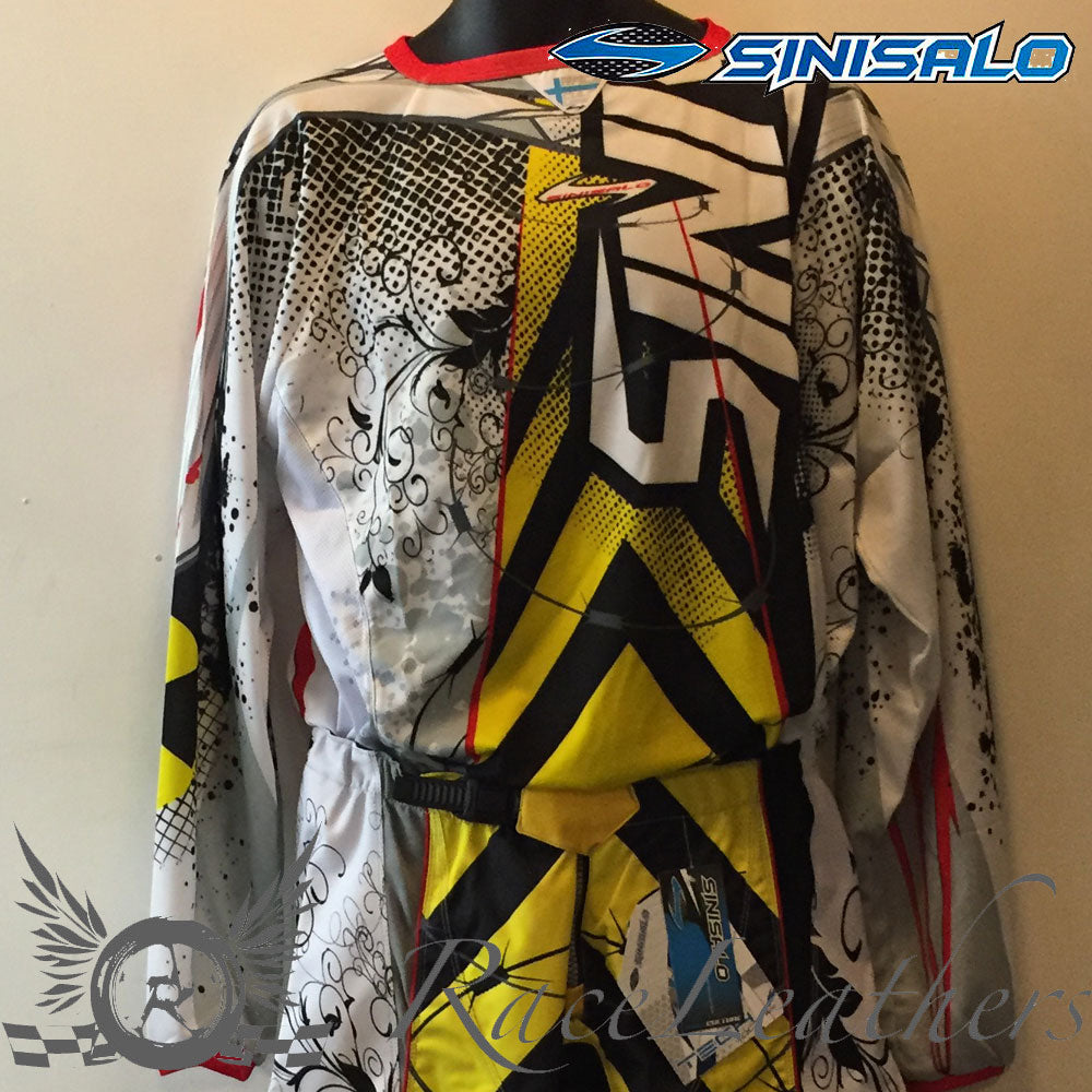 Sinisalo Caution Yellow White MX Jersey M