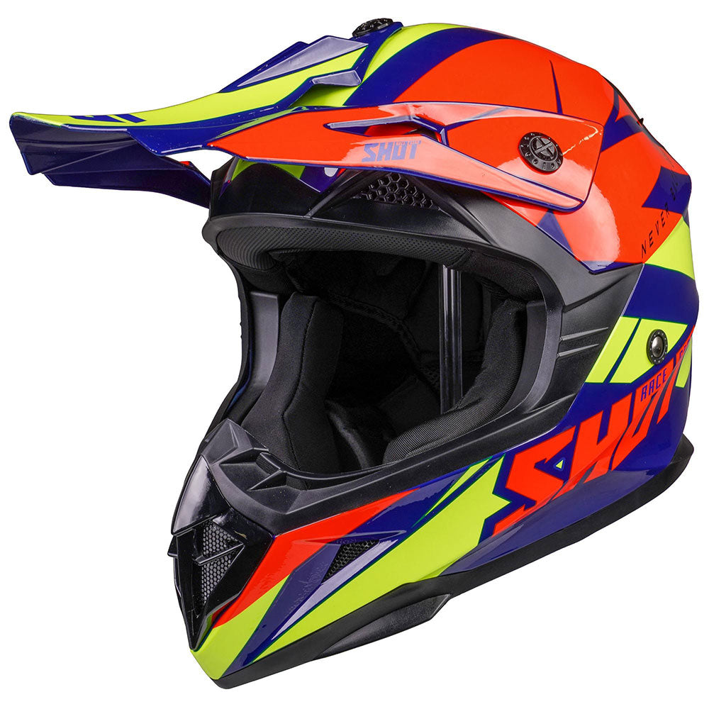 Shot MX Helmet Pulse Revenge Navy Orange Neon Yellow