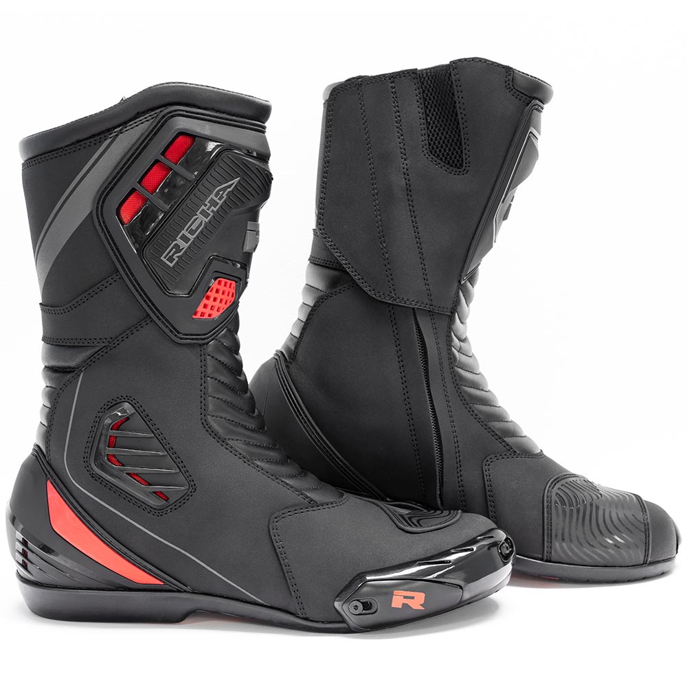 Richa Drift Evo Black Red Grey Sports Motorcycle Boots