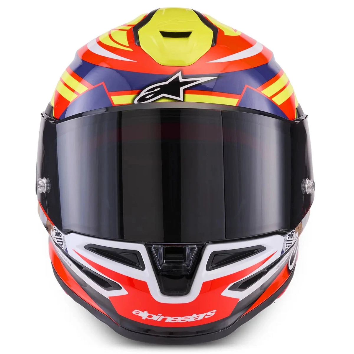 Alpinestars Supertech S-R7 Taiyo Furusato Helmet Red White Blue Yellow Fluo Glossy 2