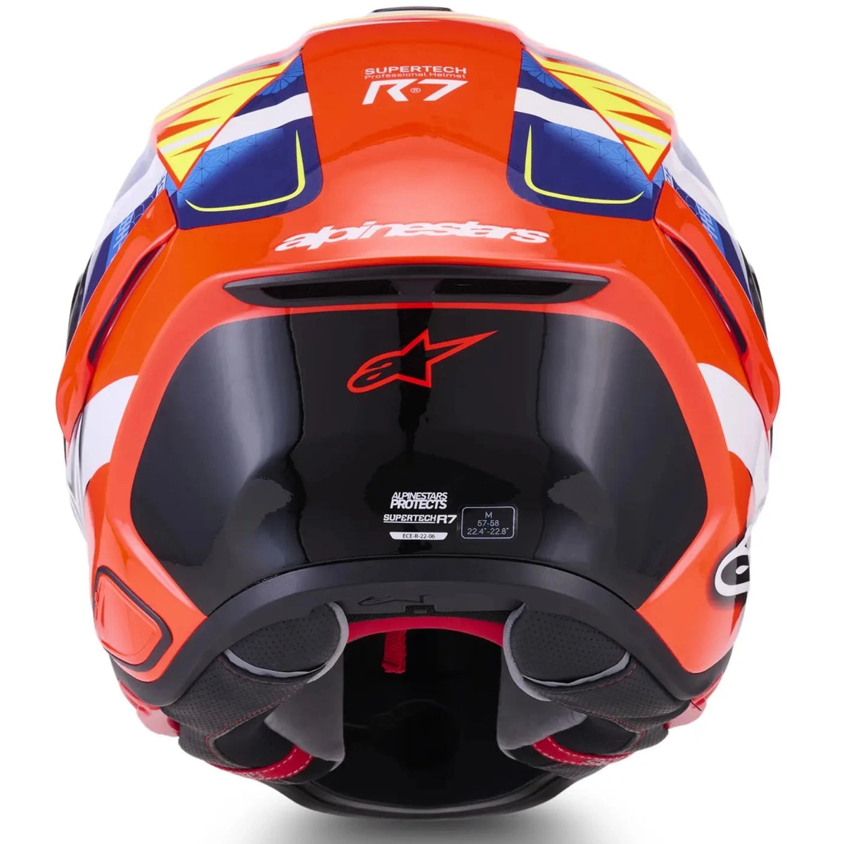 Alpinestars Supertech S-R7 Taiyo Furusato Helmet Red White Blue Yellow Fluo Glossy 6