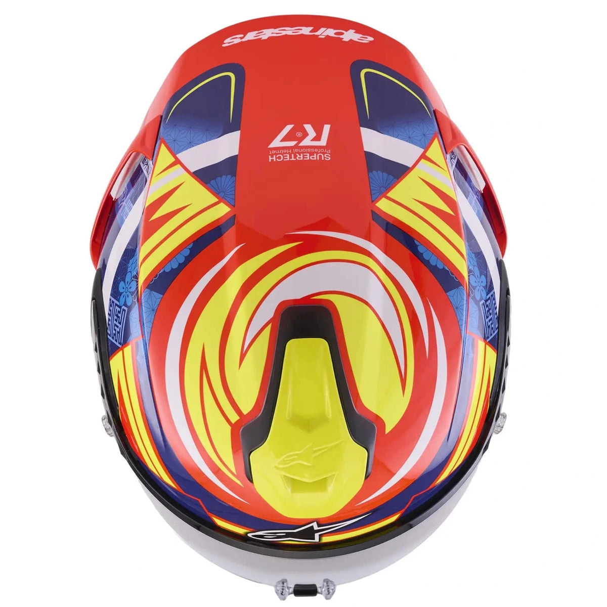 Alpinestars Supertech S-R7 Taiyo Furusato Helmet Red White Blue Yellow Fluo Glossy 7