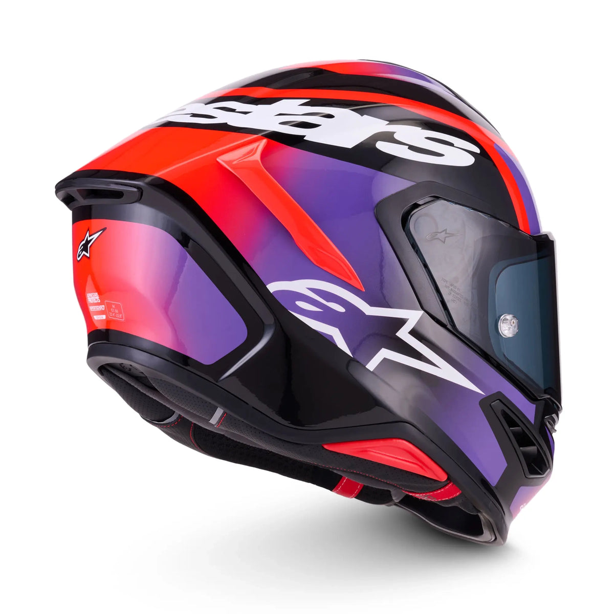 Alpinestars Supertech S-R7 Lumen Helmet Black Purple Red Fluo White Glossy 4