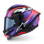 Alpinestars Supertech S-R7 Lumen Helmet Black Purple Red Fluo White Glossy 6