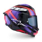 Alpinestars Supertech S-R7 Lumen Helmet Black Purple Red Fluo White Glossy 7