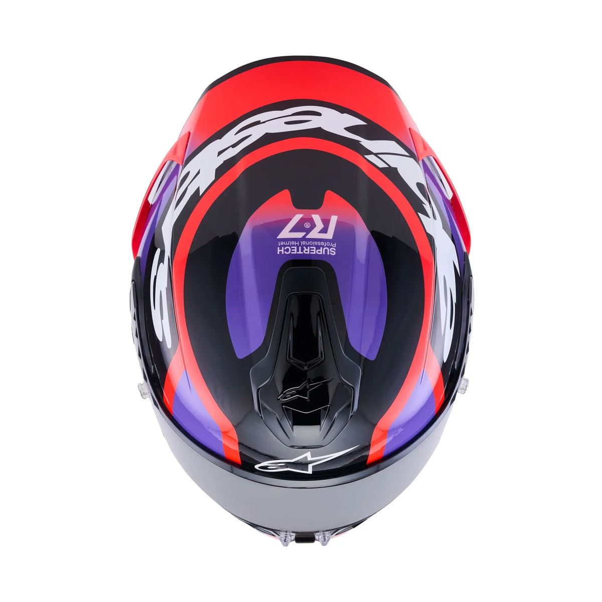Alpinestars Supertech S-R7 Lumen Helmet Black Purple Red Fluo White Glossy 3
