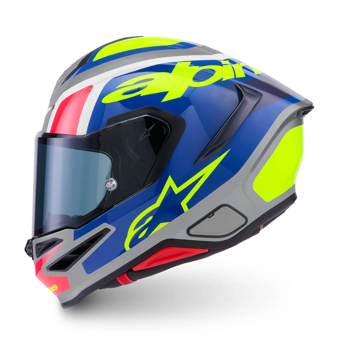 Alpinestars Supertech S-R7 Lumen Helmet Silver Black Pink Yellow Fluo Glossy 4