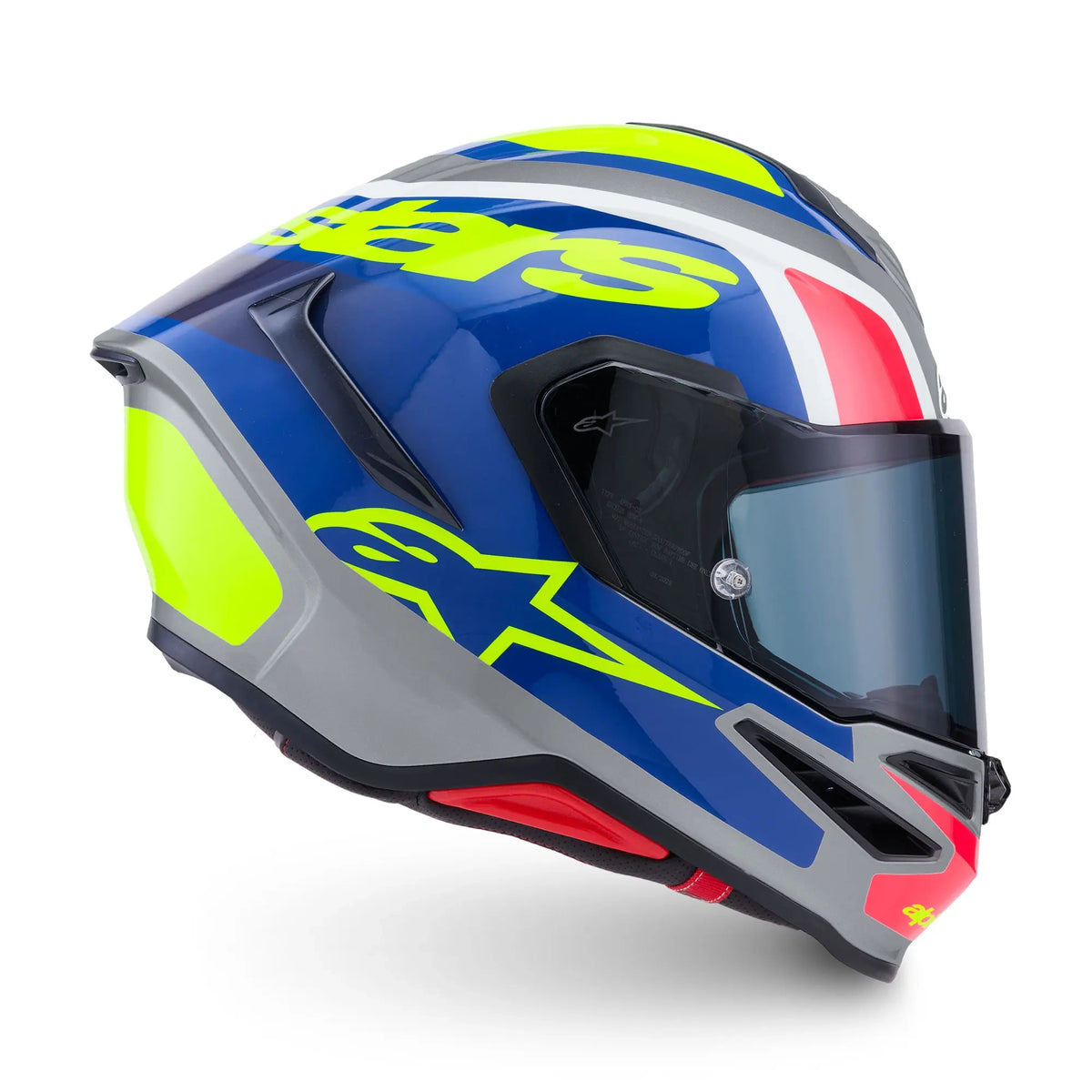 Alpinestars Supertech S-R7 Lumen Helmet Silver Black Pink Yellow Fluo Glossy 5