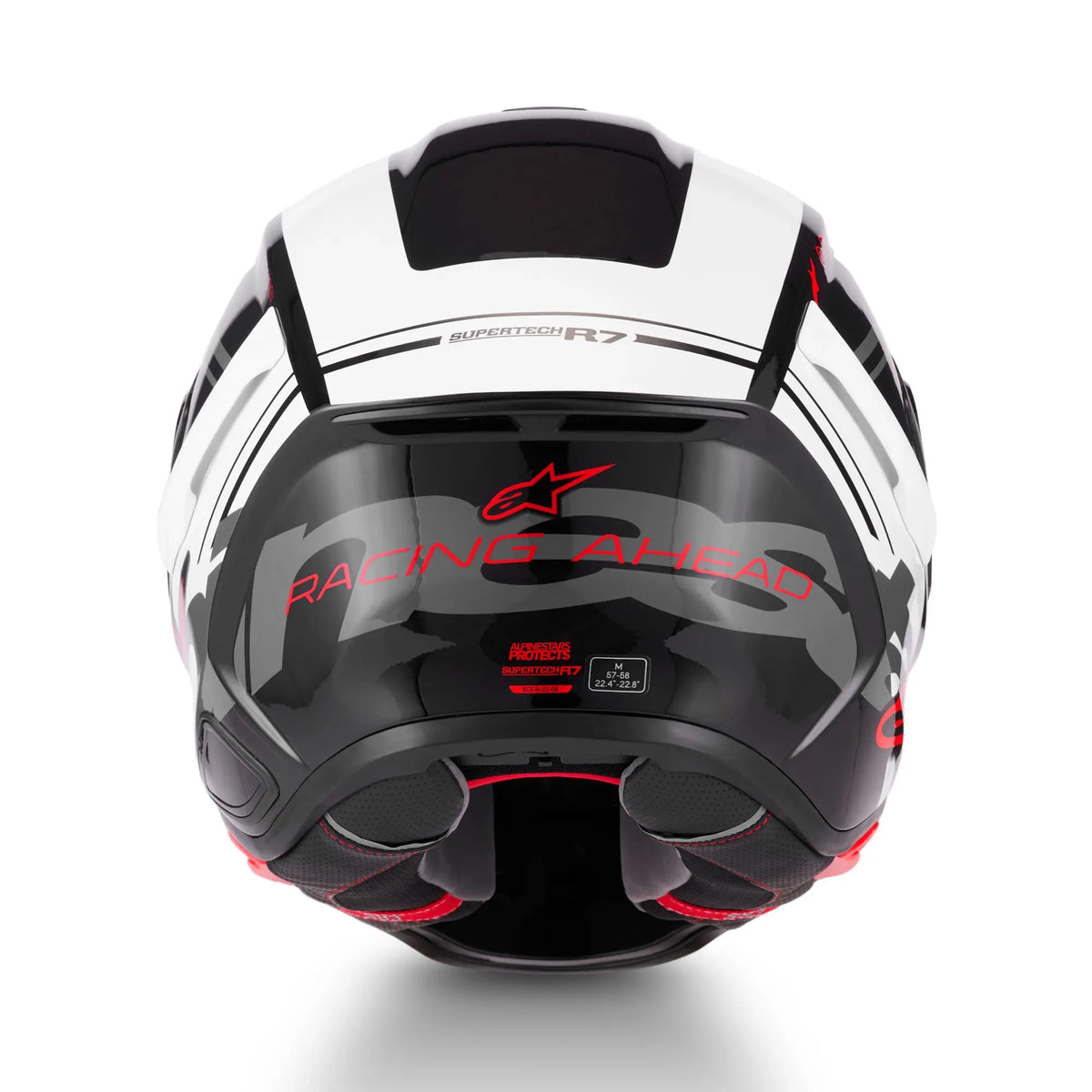 Alpinestars Supertech S-R7 A-Core Helmet Black White Red Glossy 6