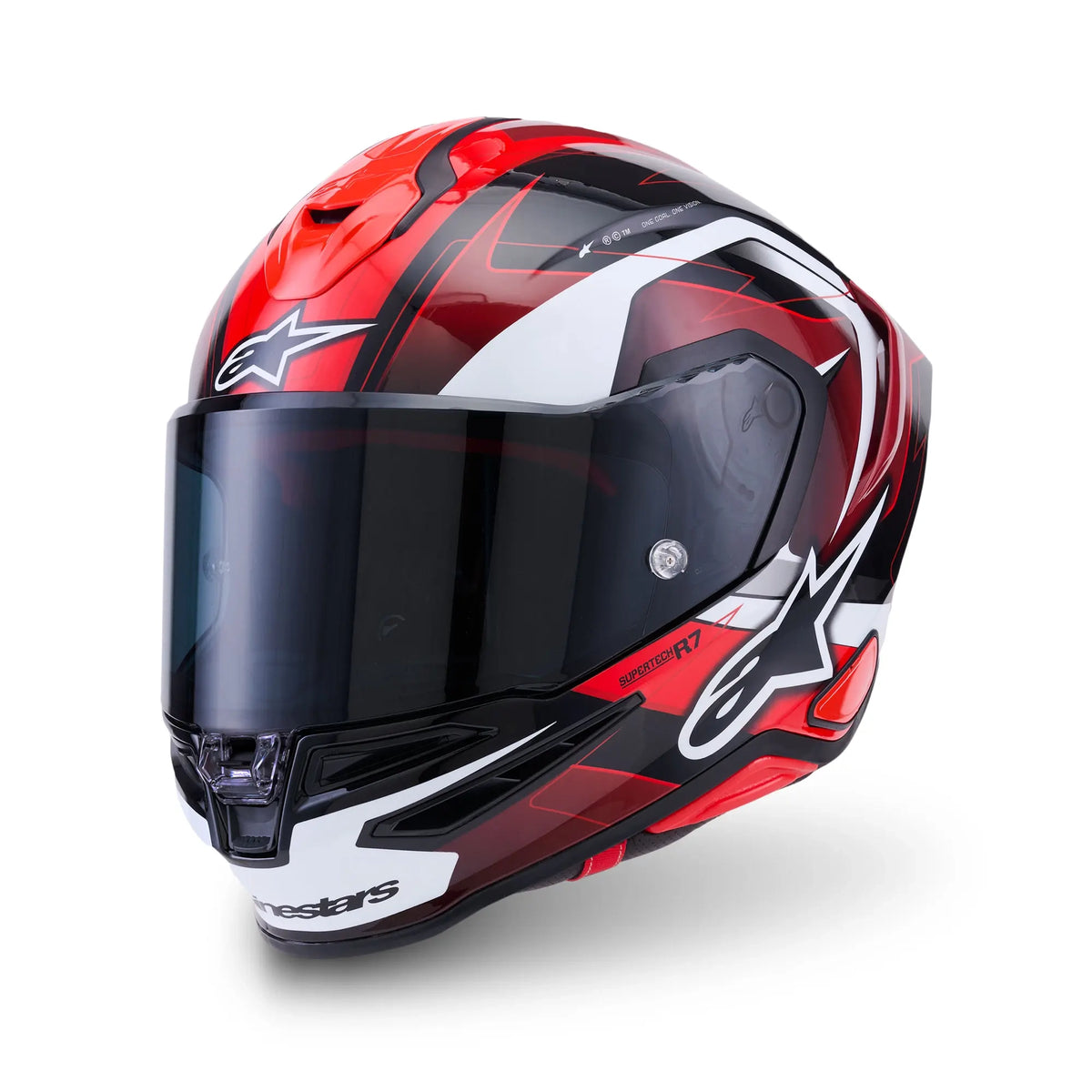 Alpinestars Supertech S-R7 Kinetis Helmet Black Red White Glossy 3