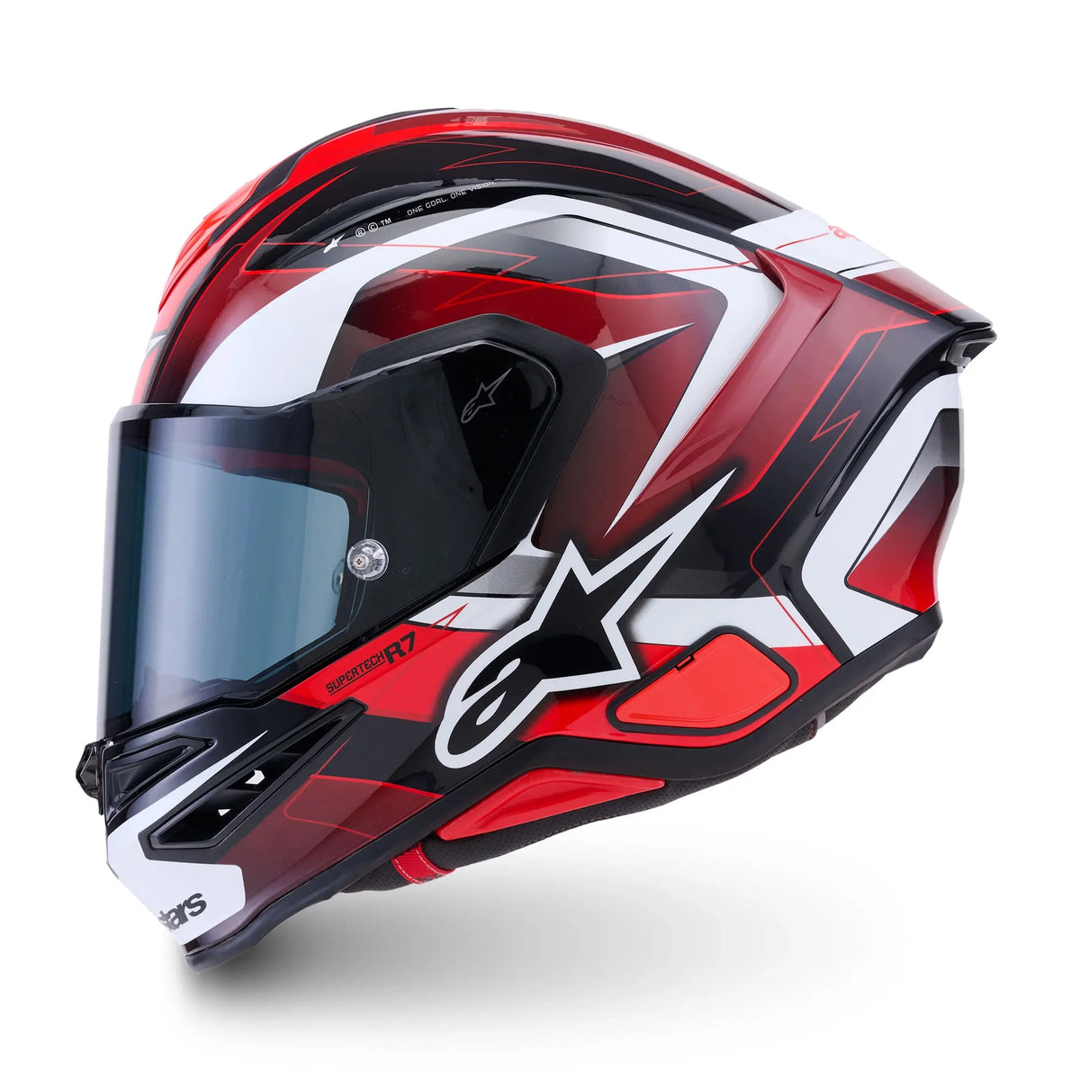 Alpinestars Supertech S-R7 Kinetis Helmet Black Red White Glossy 5