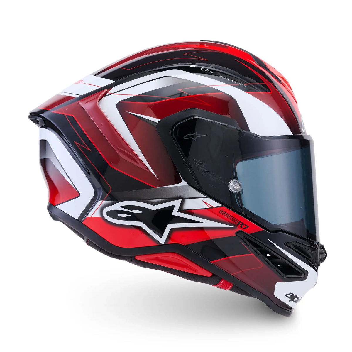 Alpinestars Supertech S-R7 Kinetis Helmet Black Red White Glossy 6