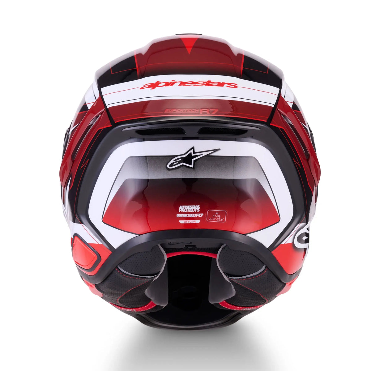 Alpinestars Supertech S-R7 Kinetis Helmet Black Red White Glossy 7